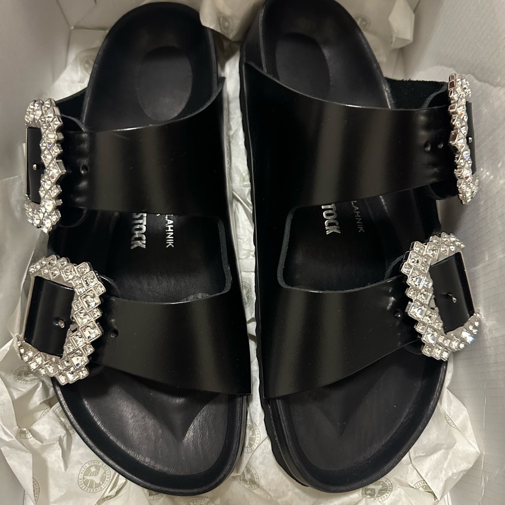 Manolo Blahnik x Birkenstock size 38 Arizona slide sandals 8
